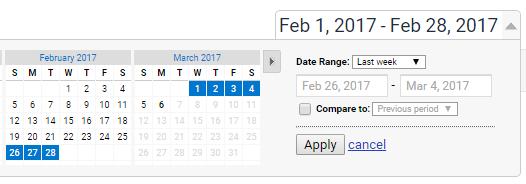 Google Analytics date range option - The Content Bug