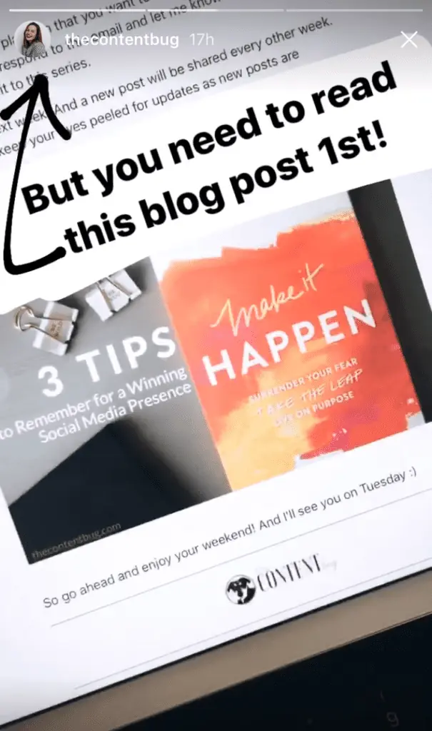 The Content Bug Instagram Stories example
