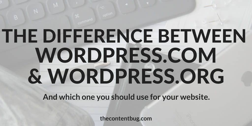 The Difference Between WordPress.com & WordPress.org | Before you start a website, you need to know what you are getting in to! WordPress is the best website platform out there, but there is a difference between WordPress.com vs. WordPress.org. So before you get ahead of yourself and buy a domain, let's get back to the basics and talk more about advantages and disadvantages to each website option!