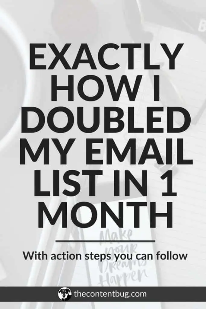 doubled my email list in 1 month