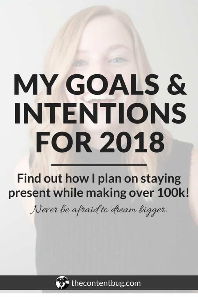 2018 is right around the corner and it's time to set your new year's goals, resolutions, and intentions. This year, I'm focusing on the good. I'm focusing on me. And I'm excited to watch myself and my business grow over the next year. Don't be afraid to dream bigger! This life is yours for the taking. And I hope that you'll stay around to see what TheContentBug will do! #goalsetting #blogginggoals