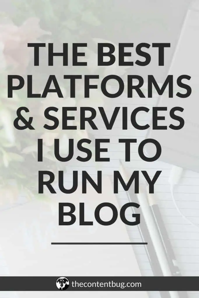 Do you want to start a blog? Or maybe you're wondering what's the best platforms to use to grow your blog? Well, today I'm spilling the beans on everything I use to help make my blog a success! Find out more information about TheContentBug in this blog post! #runablog #bloggingtips #startablog #bloggingplatforms #bestbloggingservices