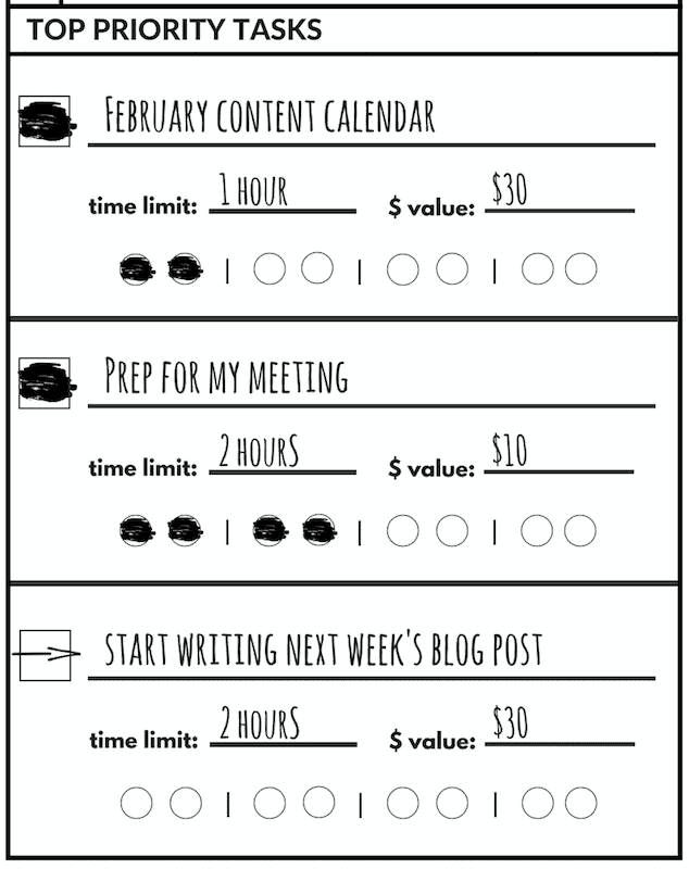 Top Priority Tasks from Big Plans