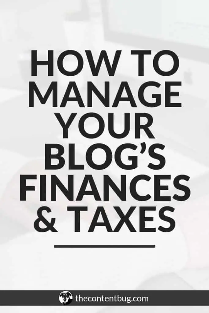 how to manage blog taxes